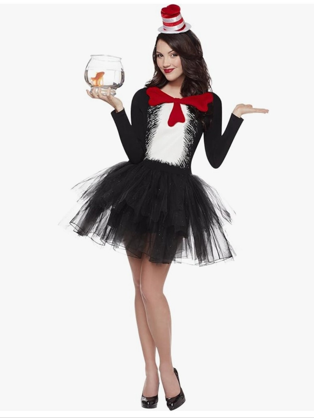 Spirit Halloween Adult Cat in the Hat Tutu Dress Costume Dr. Seuss Medium